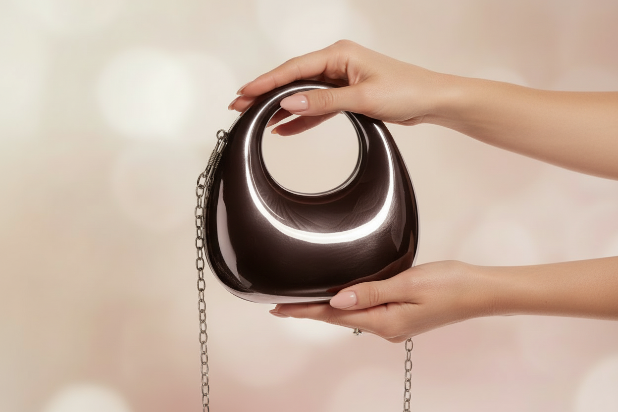Dazzling Statement Mini Clutch(Choco)