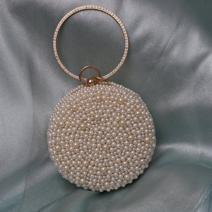 Pearl Ring Clutch (White)