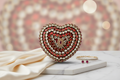 Crystal Heart Clutch (Maroon)