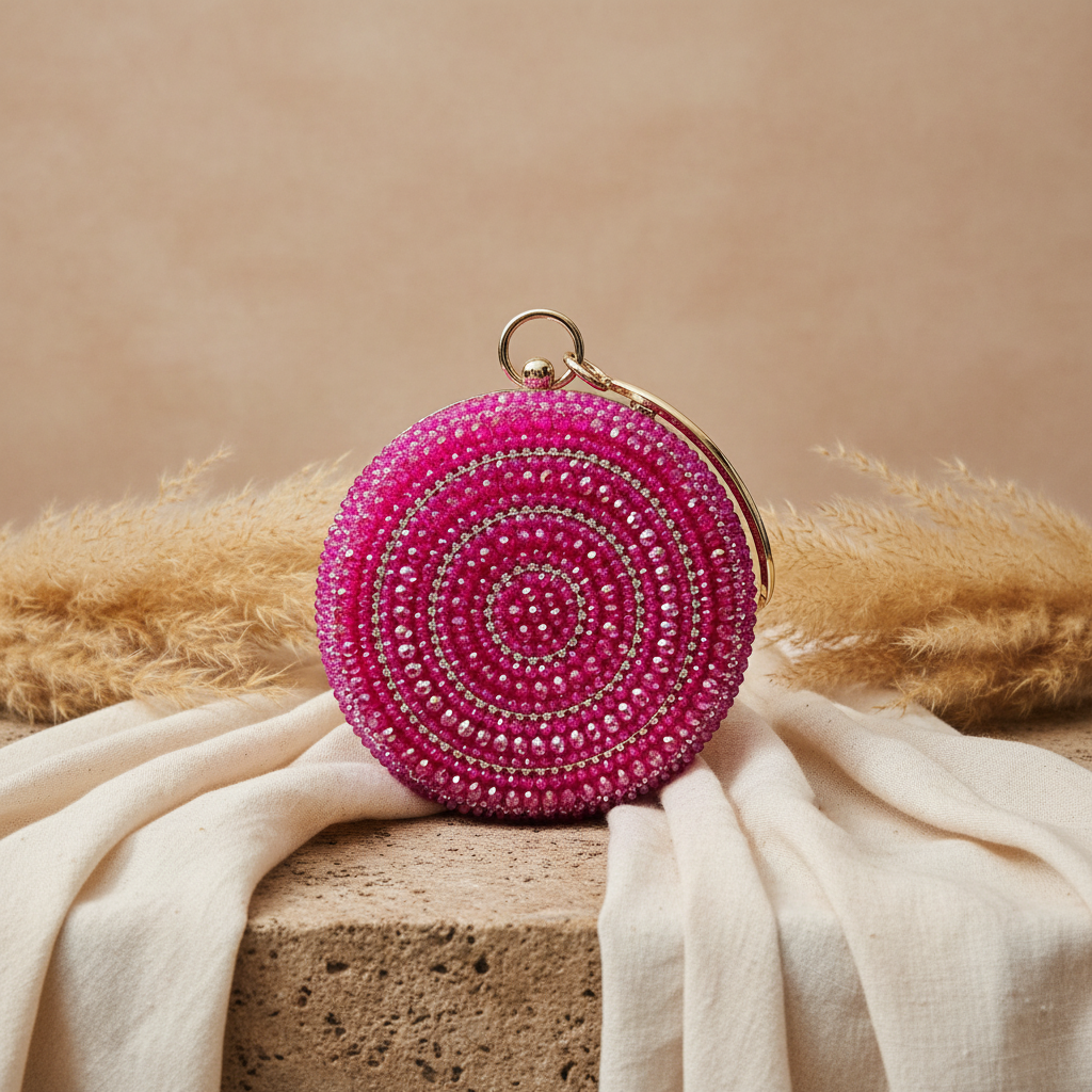 Suchy Moti Clutch (Fuschia)
