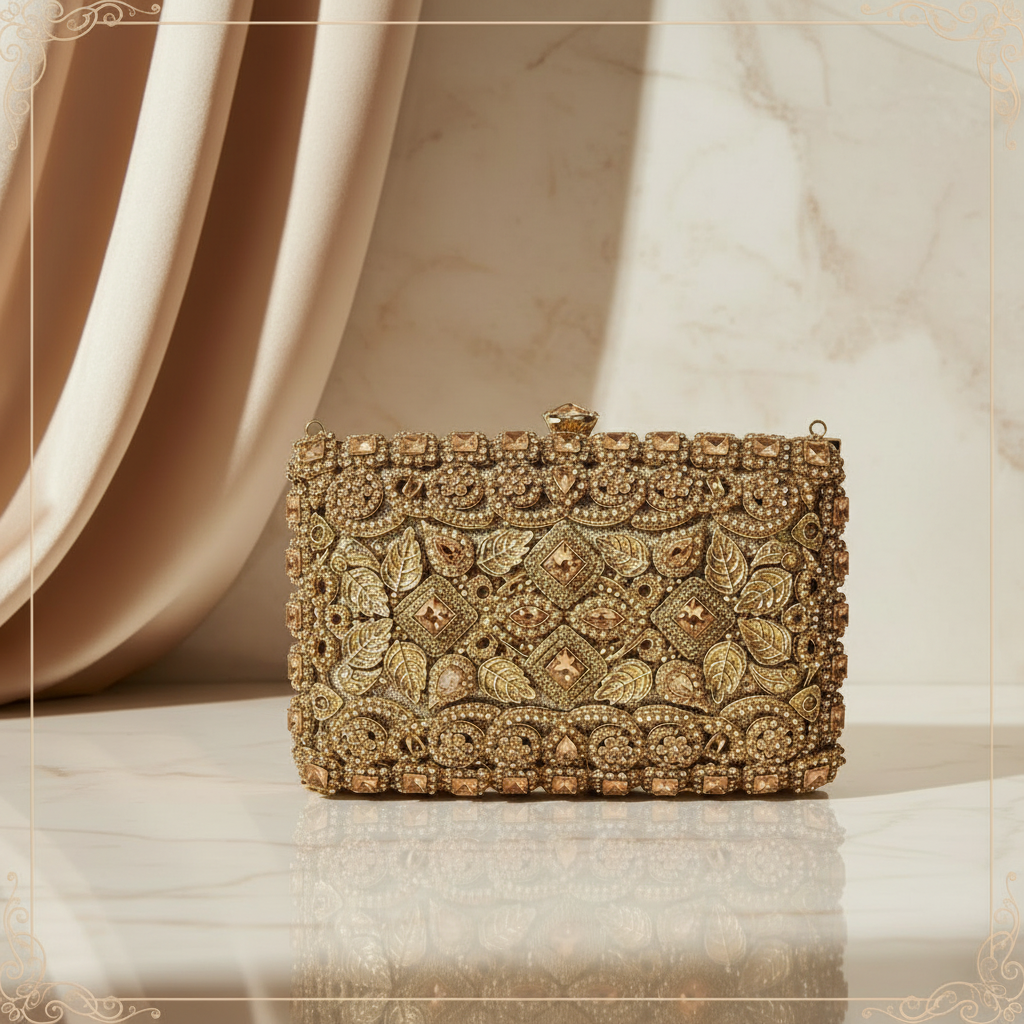 Manjoos Turkish Clutch A(Gold)