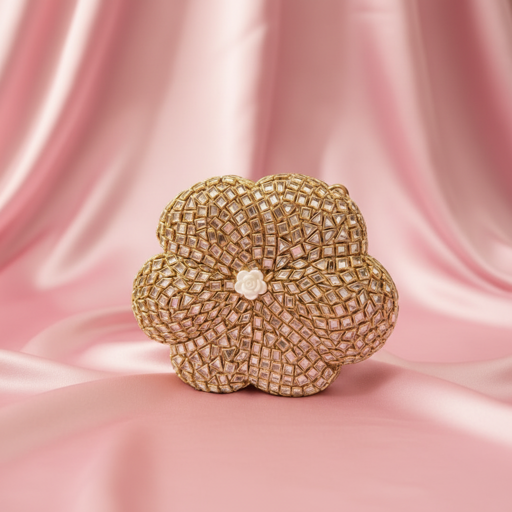Kundan Flower Clutch (B)