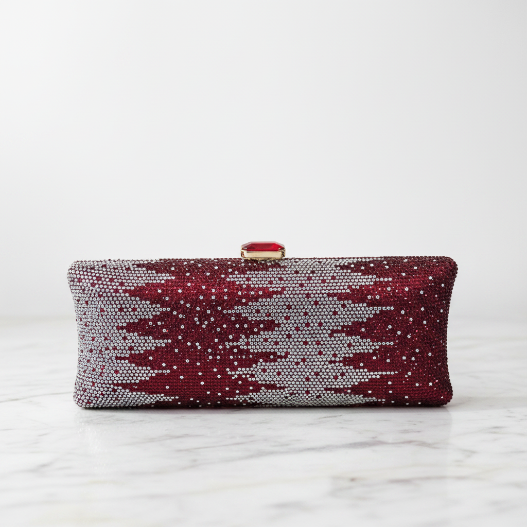 Crystallo Clutch (Maroon)