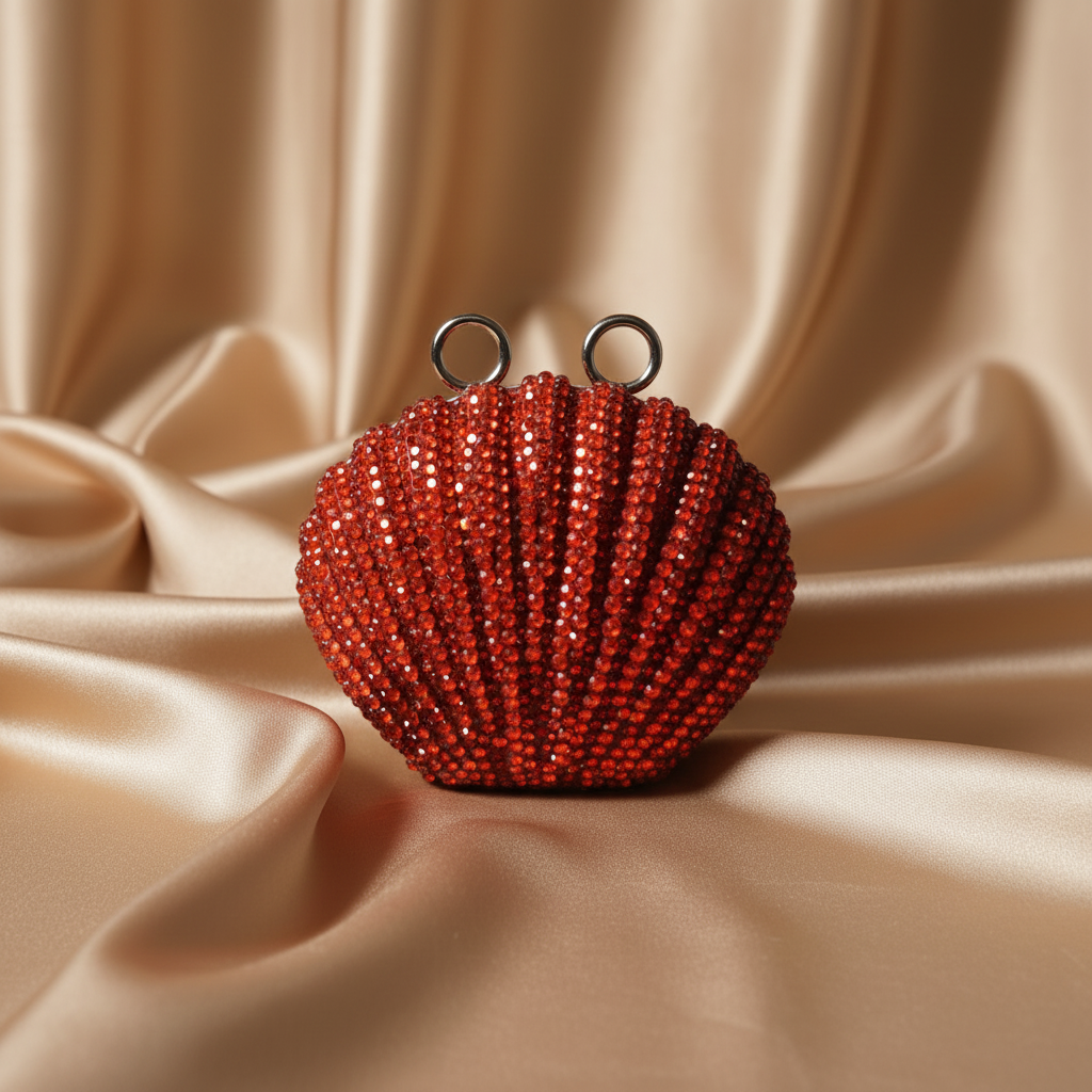 Shellena Crystal Clutch- Red